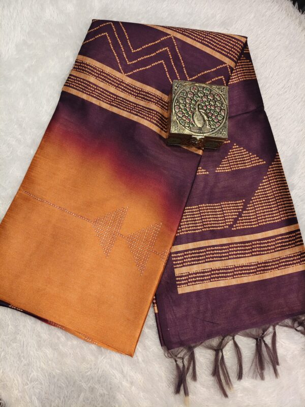 Printed Tussar Saree