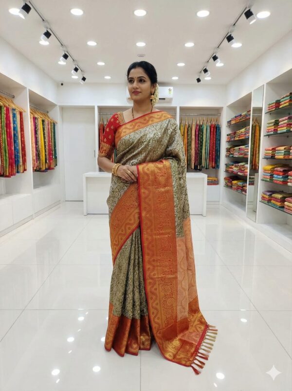 Pastel Brown Soft Tissue Saree
